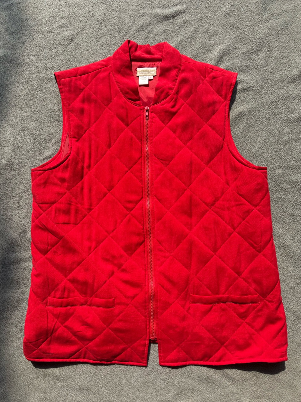 Coldwater Creek Woman’s Quilted Bright Red Zip Vest